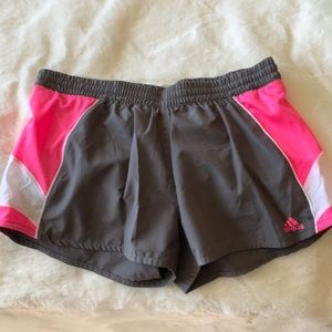 Adidas Gray, Pink & White Athletic Short